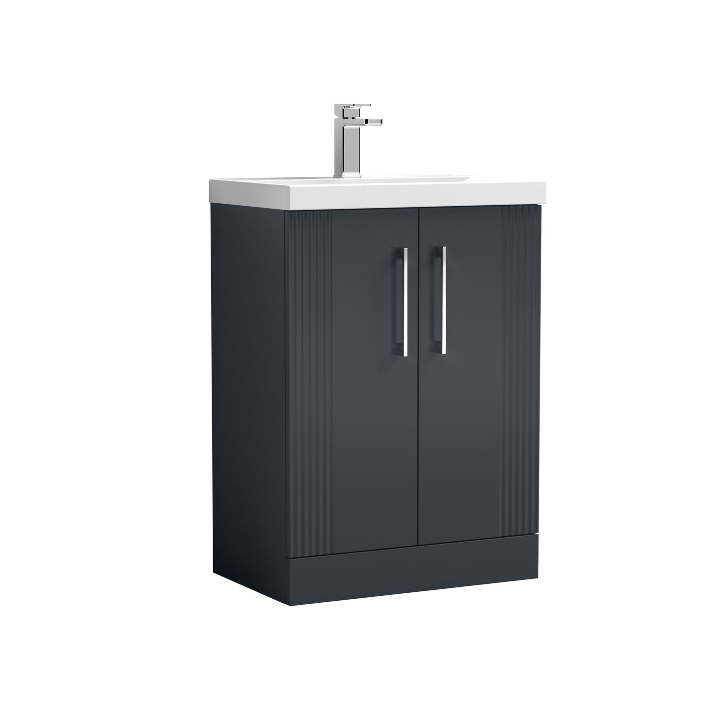 Nuie 600mm Floor Standing 2-Door Vanity Unit With Thin-Edge Basin
