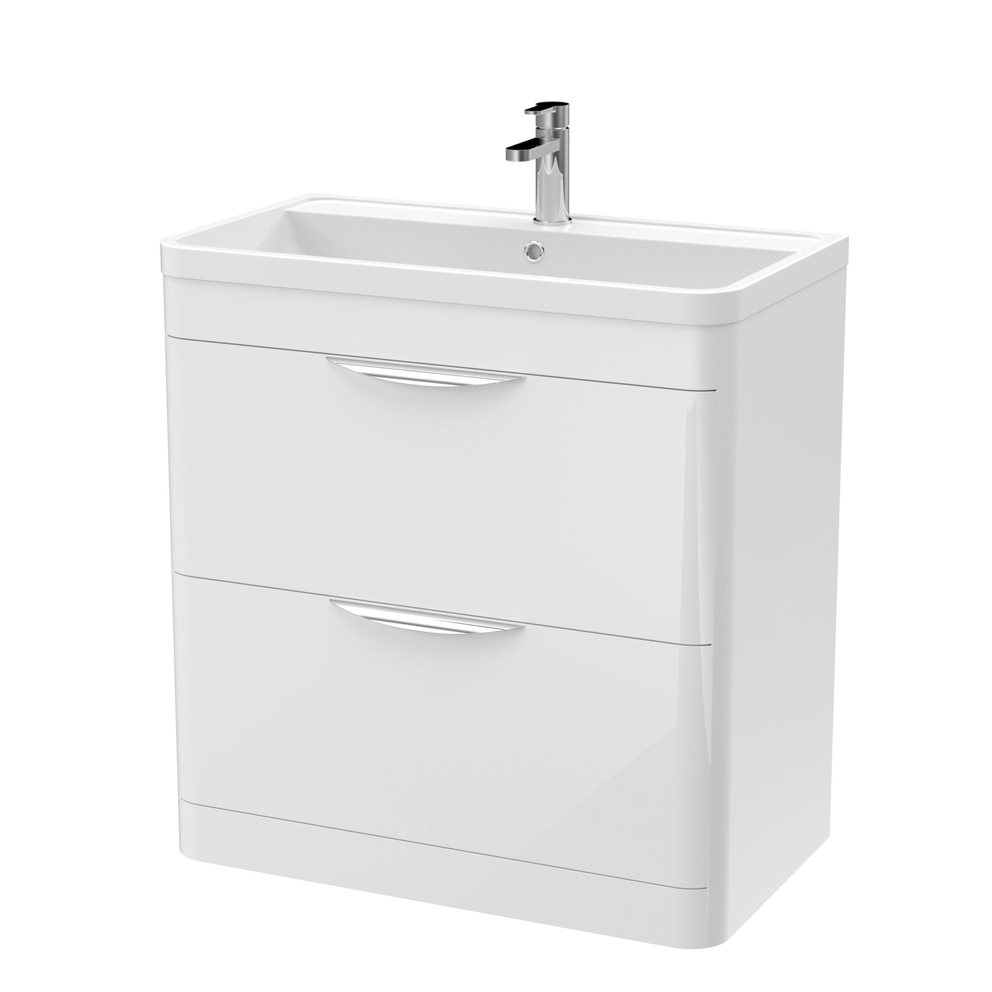 Nuie 810mm Floor Standing 2 Drawer Vanity Unit with Ceramic Basin