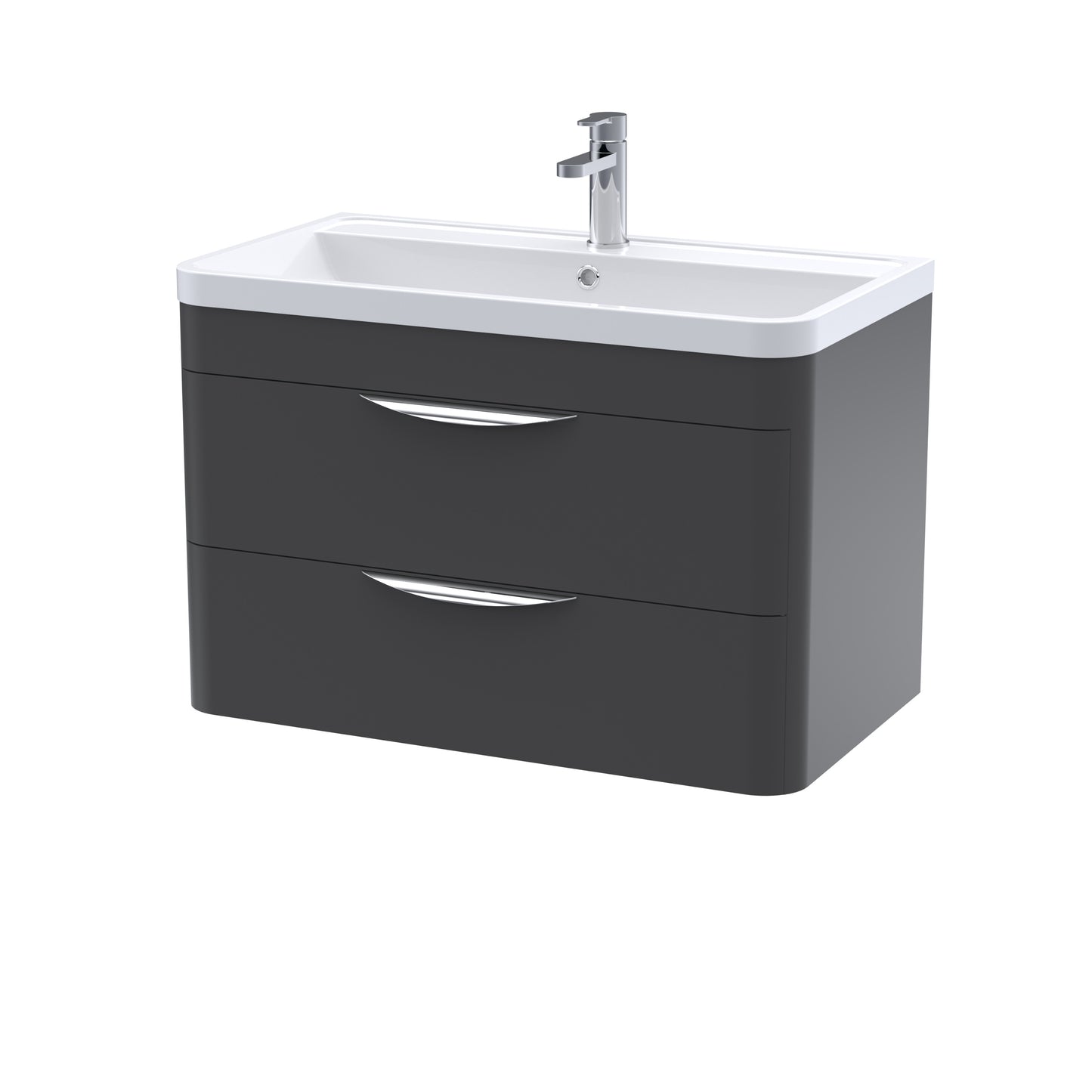 Nuie 800mm Wall Hung 2 Drawer Vanity Unit & Basin