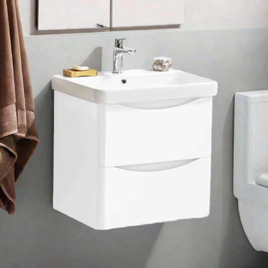 Arc 600mm Wall Mounted 2 Drawer Unit & Basin by Kartell