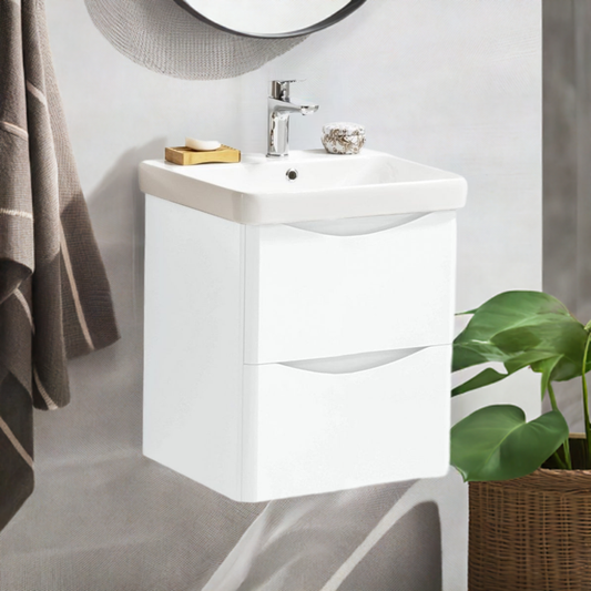 Arc 500mm Wall Mounted 2 Drawer Unit & Basin by Kartell