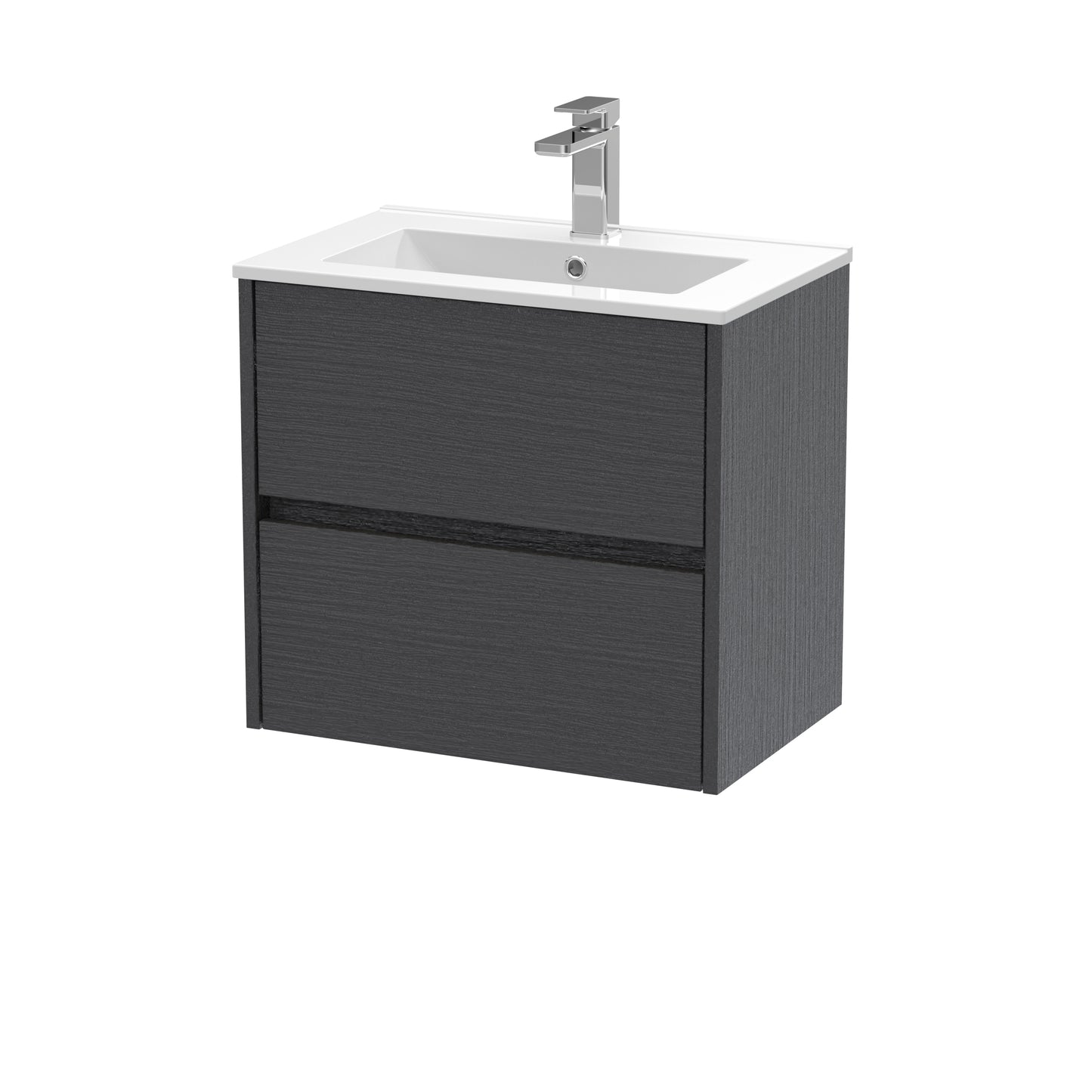 Havana 600mm Wall Hung 2 Drawer Vanity Unit with Minimalist Basin by Nuie
