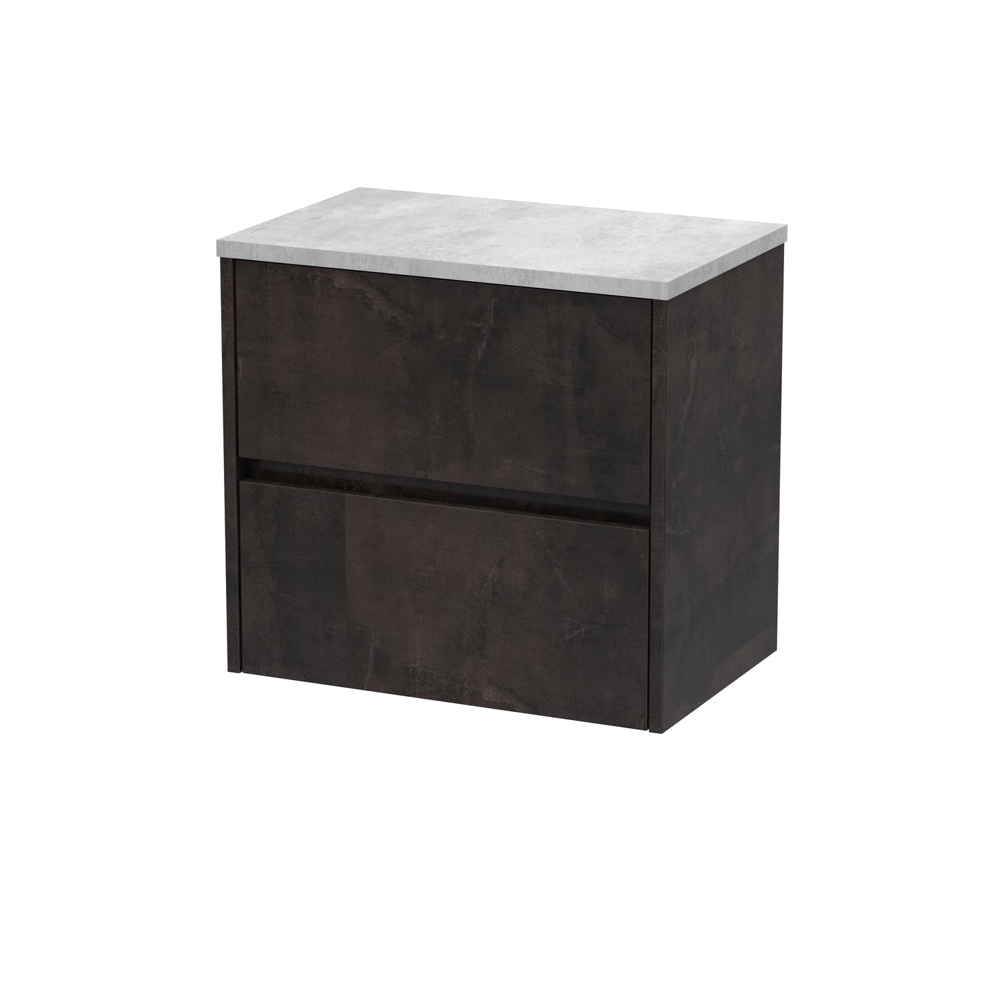 Nuie Havana 600mm Wall Hung 2 Drawer Unit with Worktop