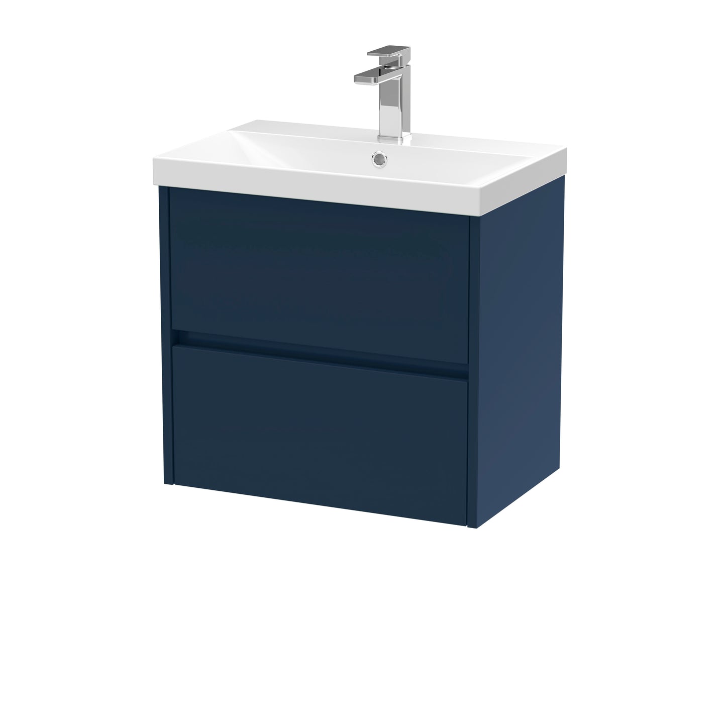 Havana 600mm Wall Hung 2 Drawer Bathroom Vanity Unit with Thin-Edge Basin by Nuie