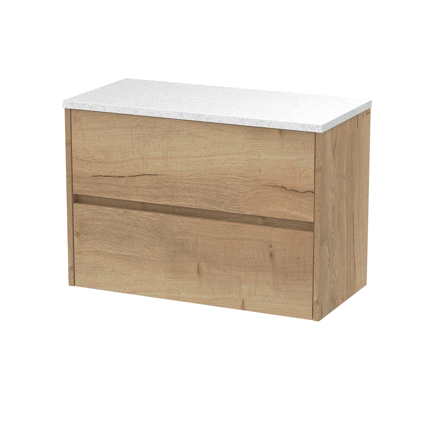 Nuie Havana 800mm Wall Hung 2 Drawer Unit & Laminate Worktop