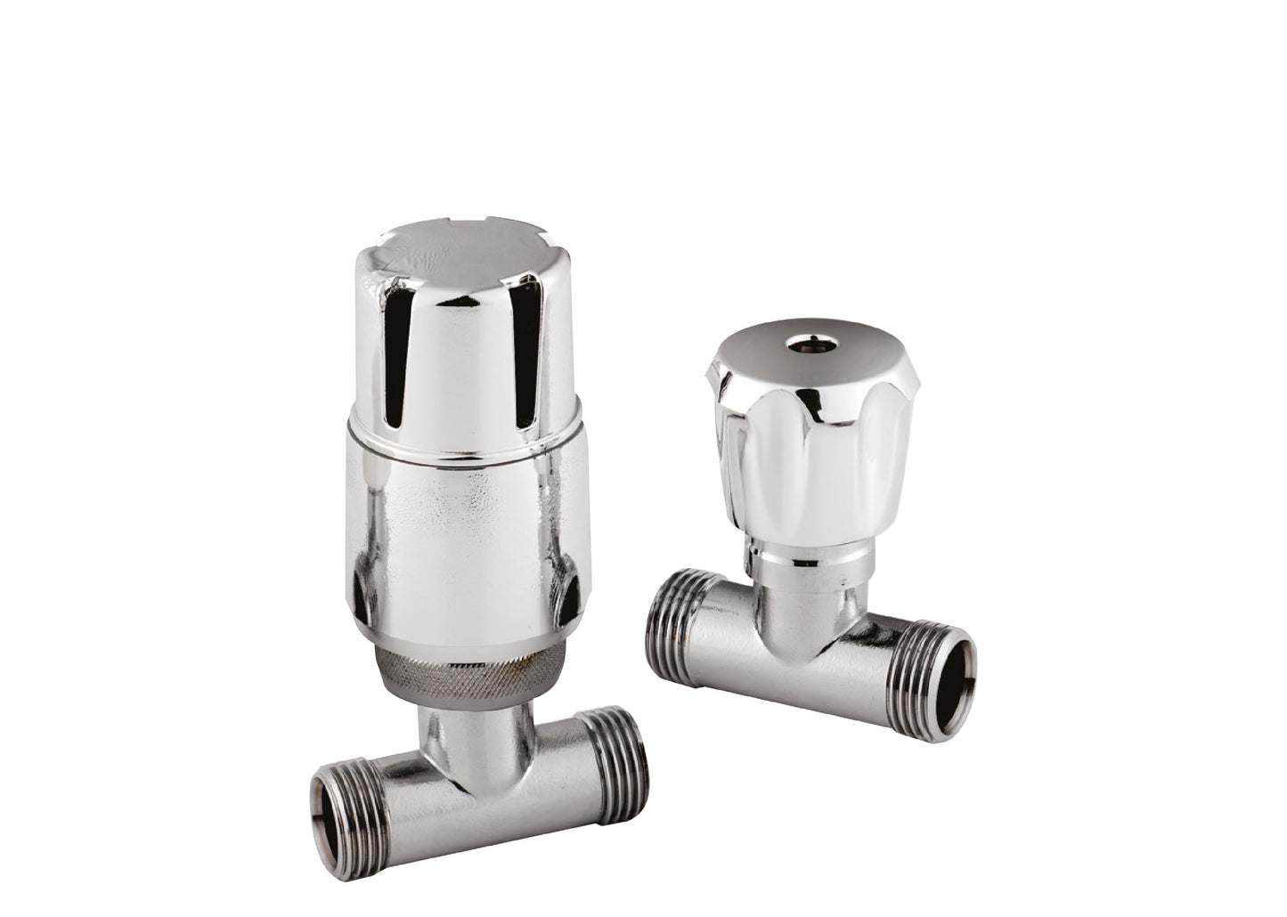 Straight Radiator Valve Pack (Pairs) - Chrome