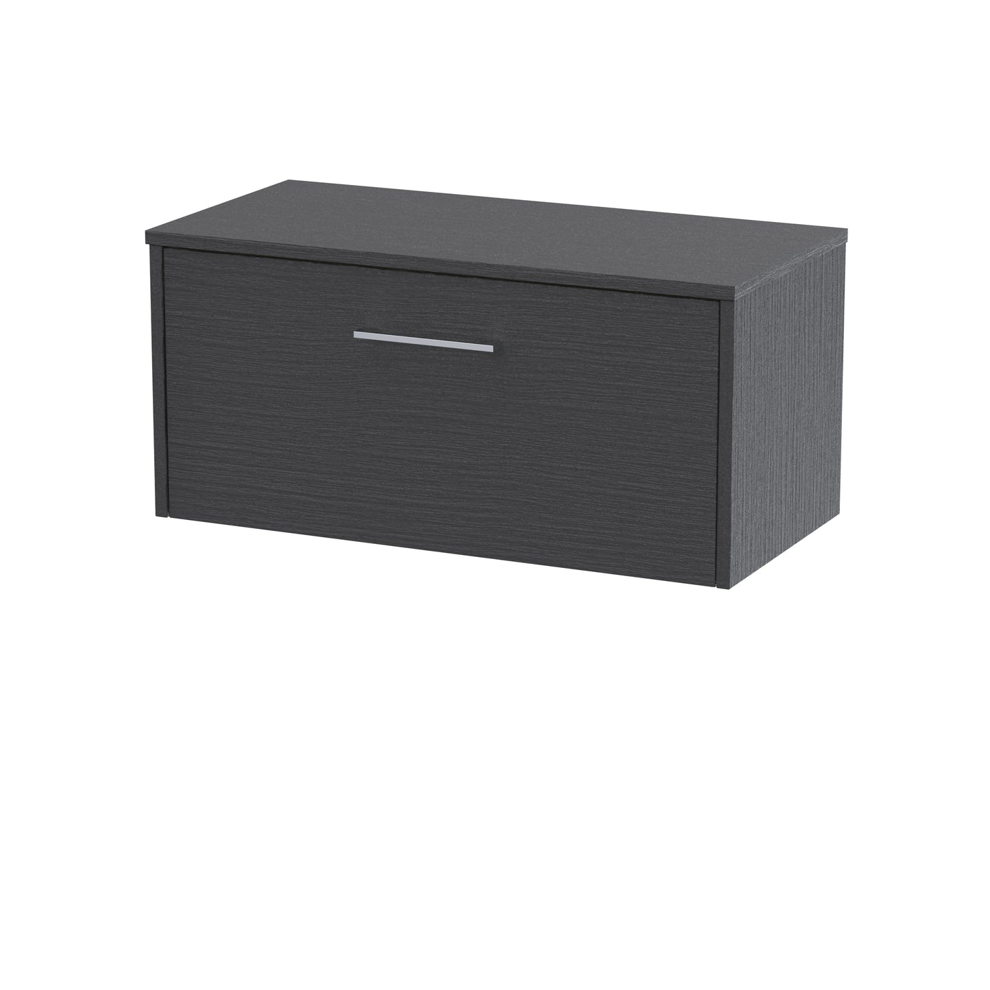 Hudson Reed Juno 800mm Graphite Grey Wall Hung Single Drawer Vanity Unit With Worktop