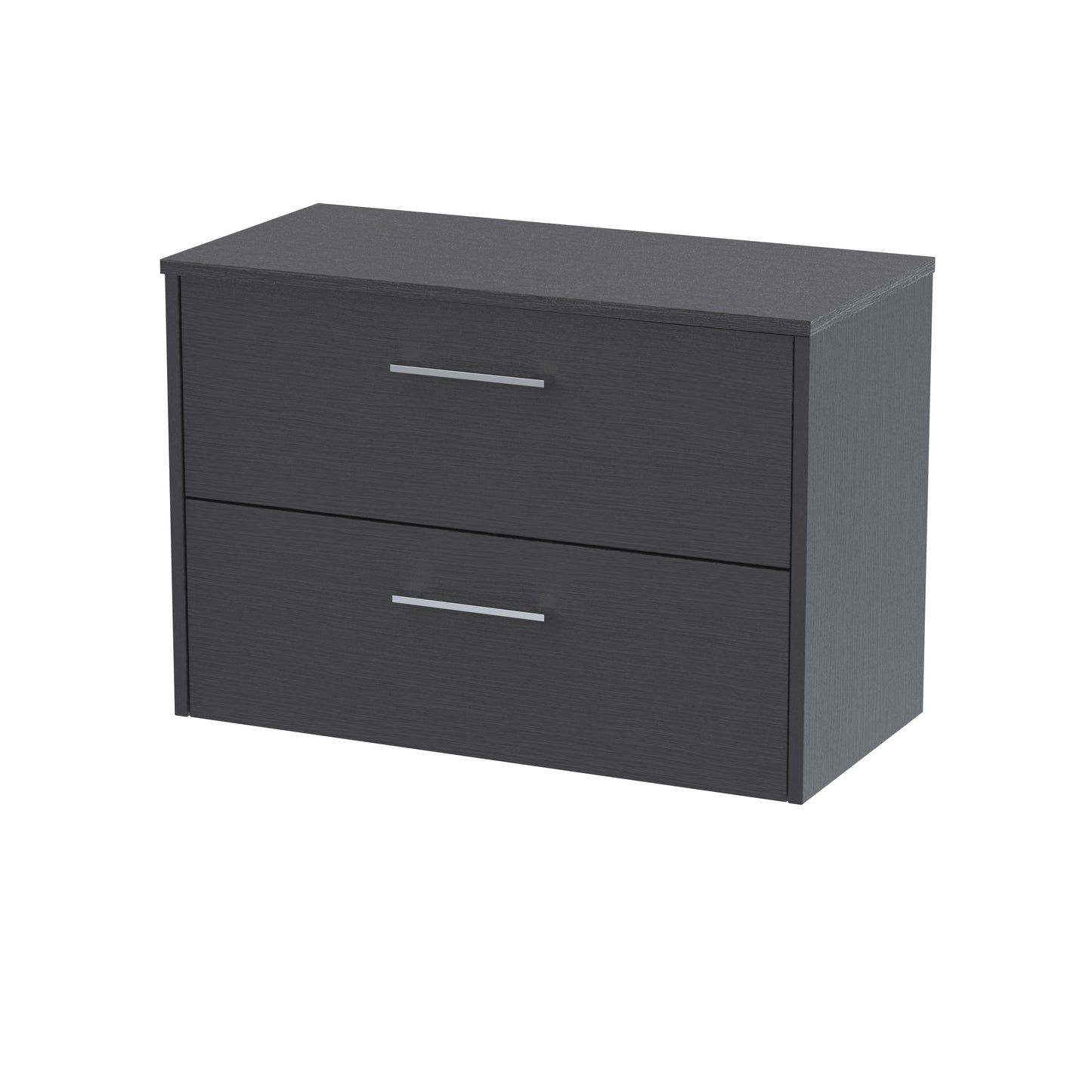 Hudson Reed Juno 800mm Graphite Grey Wall Hung 2-Drawer Vanity Unit With Worktop