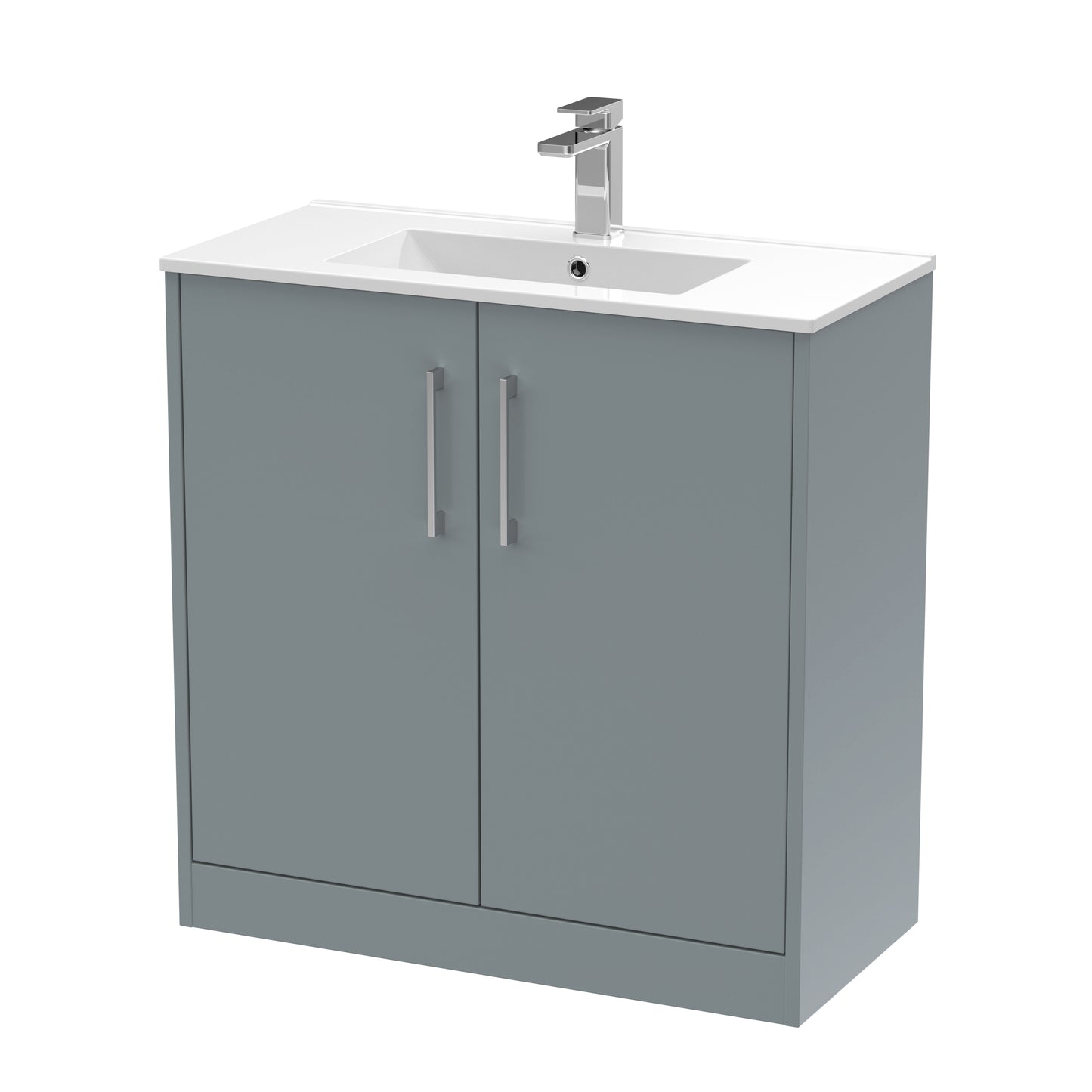 Hudson Reed Juno 800mm Floor Standing 2-Door Vanity Unit With 1 Tap Hole Basin