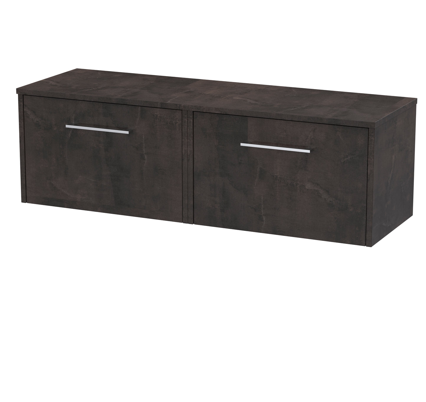 Hudson Reed Juno 1205mm Metallic Slate Wall Hung 2 Drawer Vanity Unit With Worktop