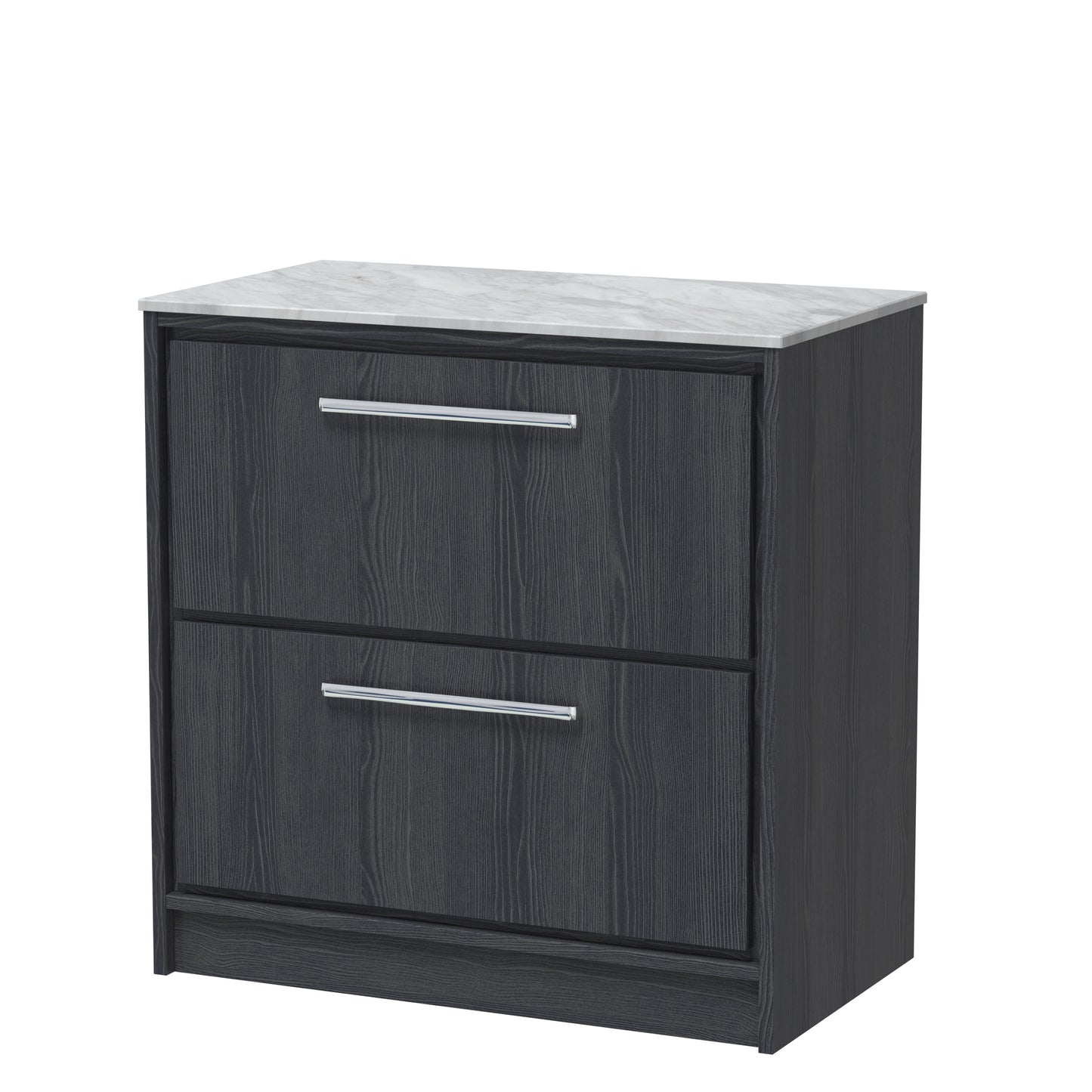 Hudson Reed Lille 800mm Floor Standing 2-Drawer Vanity Unit With Marble Worktop & Handles