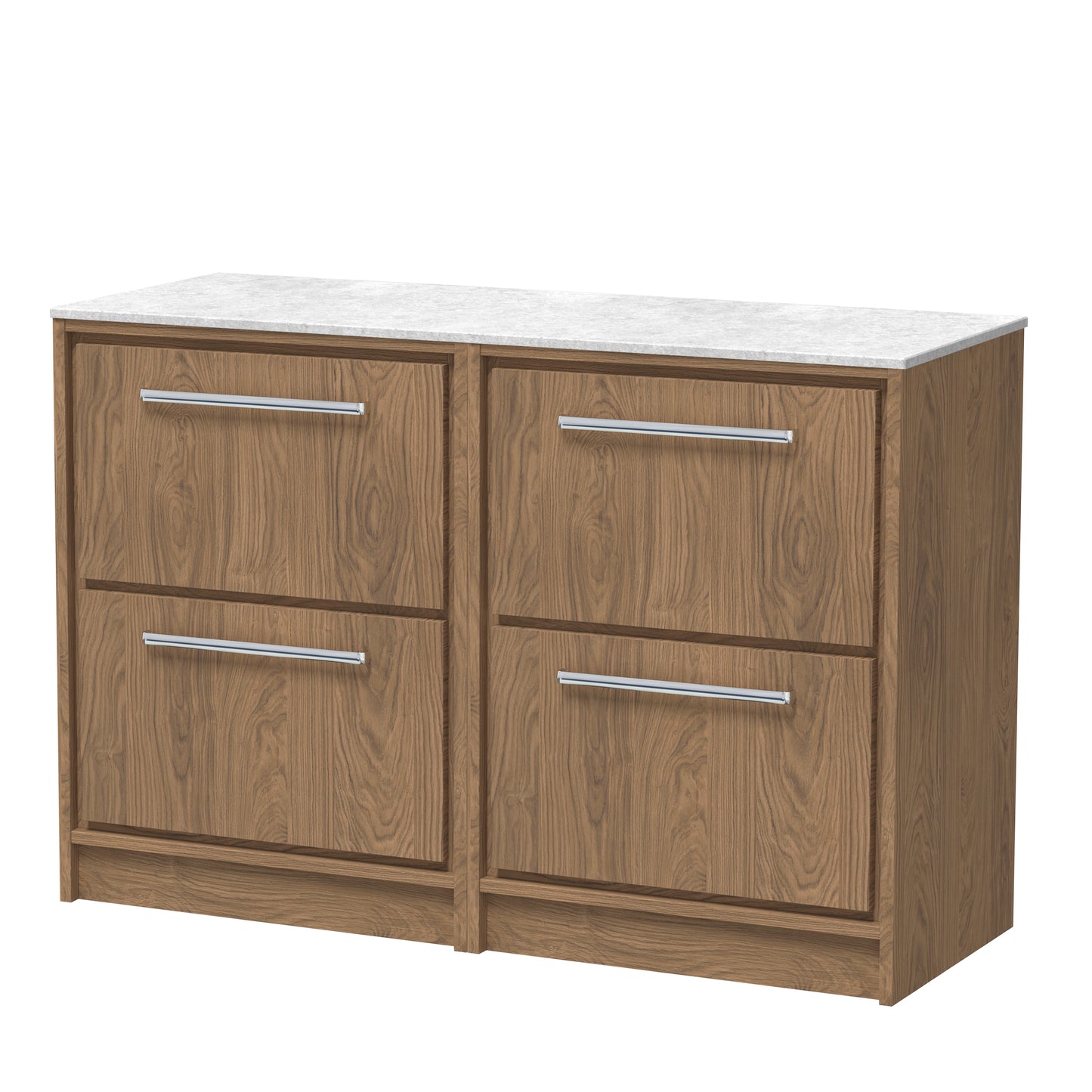 Hudson Reed Lille 1200mm Floor Standing 4-Drawer Vanity Unit With Marble Worktop