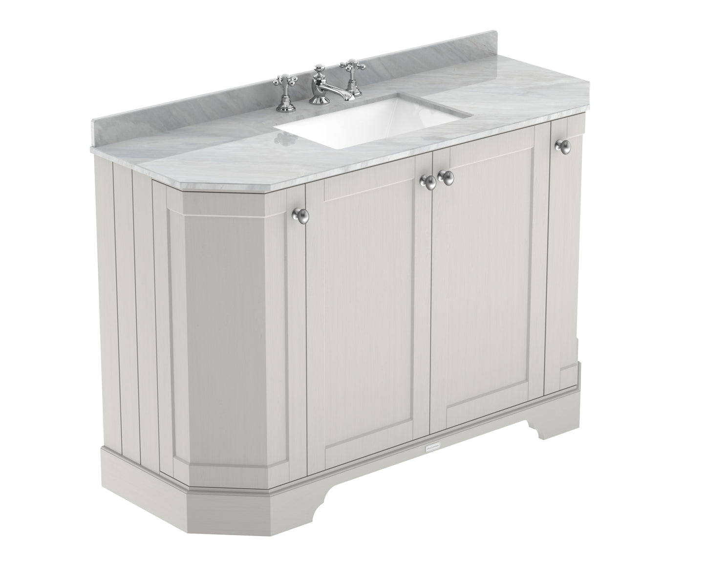 Hudson Reed Old London 1200mm Timeless Sand Floor Standing 4 Door Vanity Unit With Grey Marble Basin