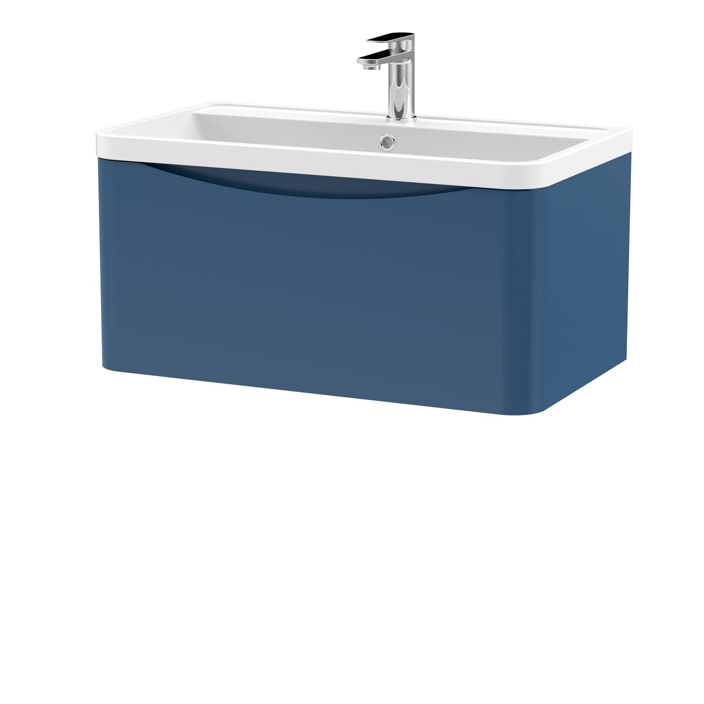 Nuie Lunar 800mm 1 Drawer Wall Hung Vanity Unit with Polymarble Basin