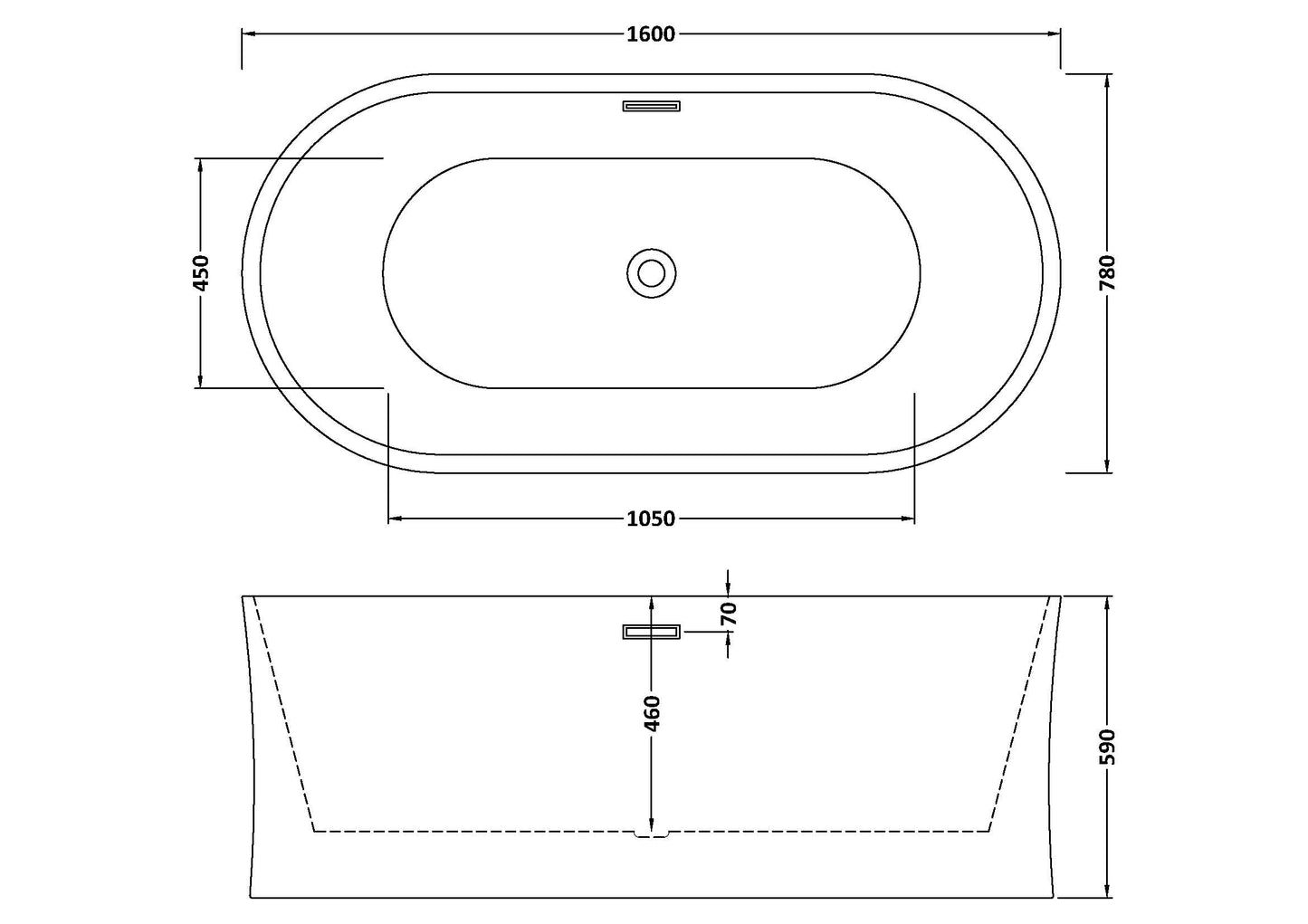 Solstice Oval Freestanding Bath by Nuie