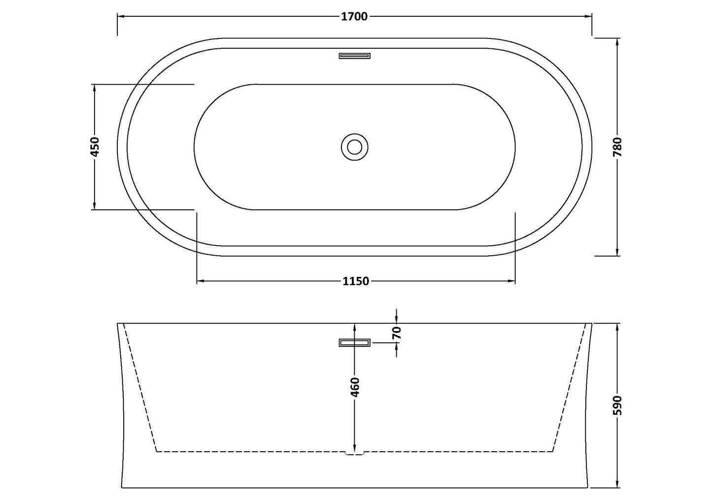 Solstice Oval Freestanding Bath by Nuie
