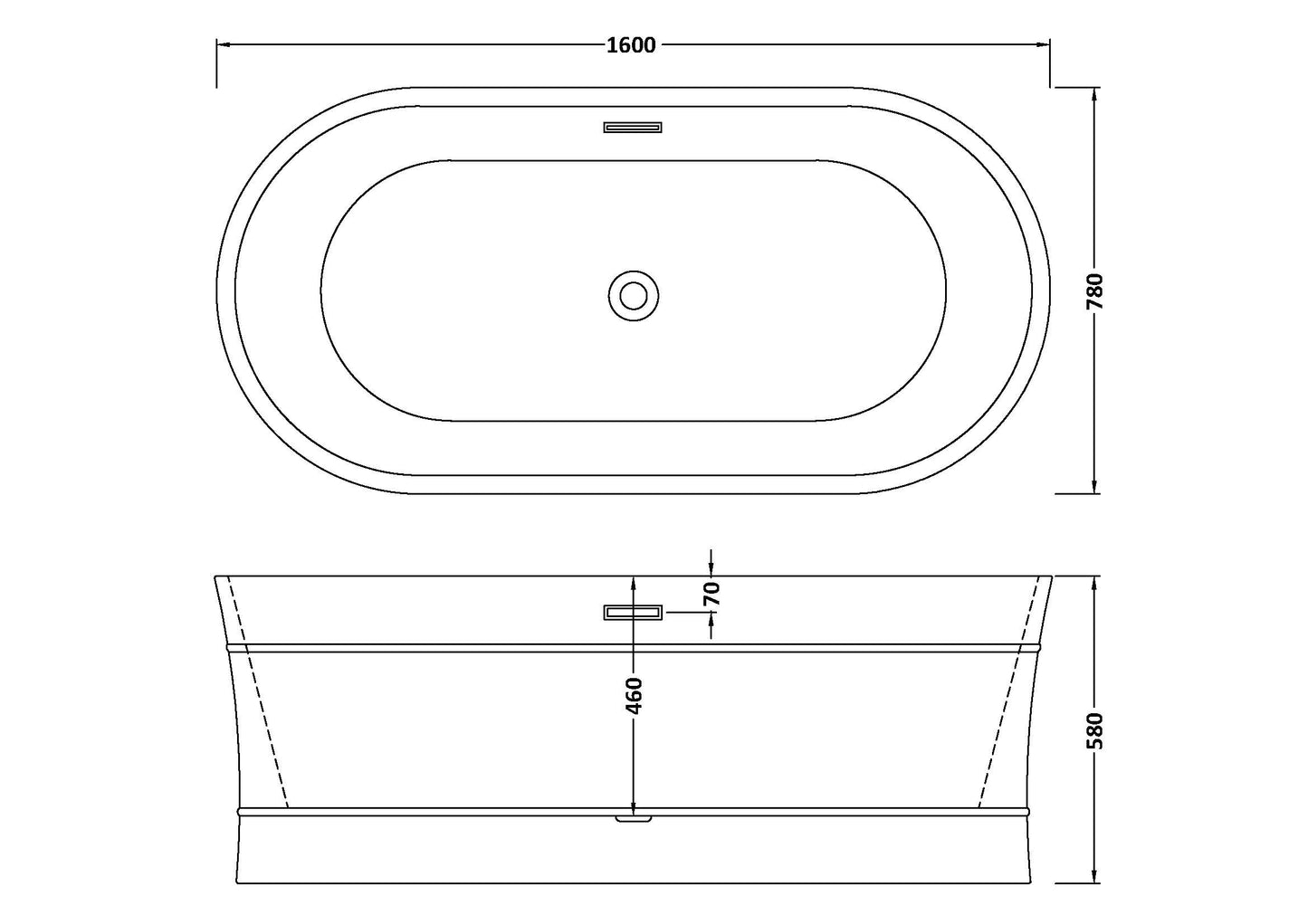 Equinox Oval Freestanding Bath by Nuie