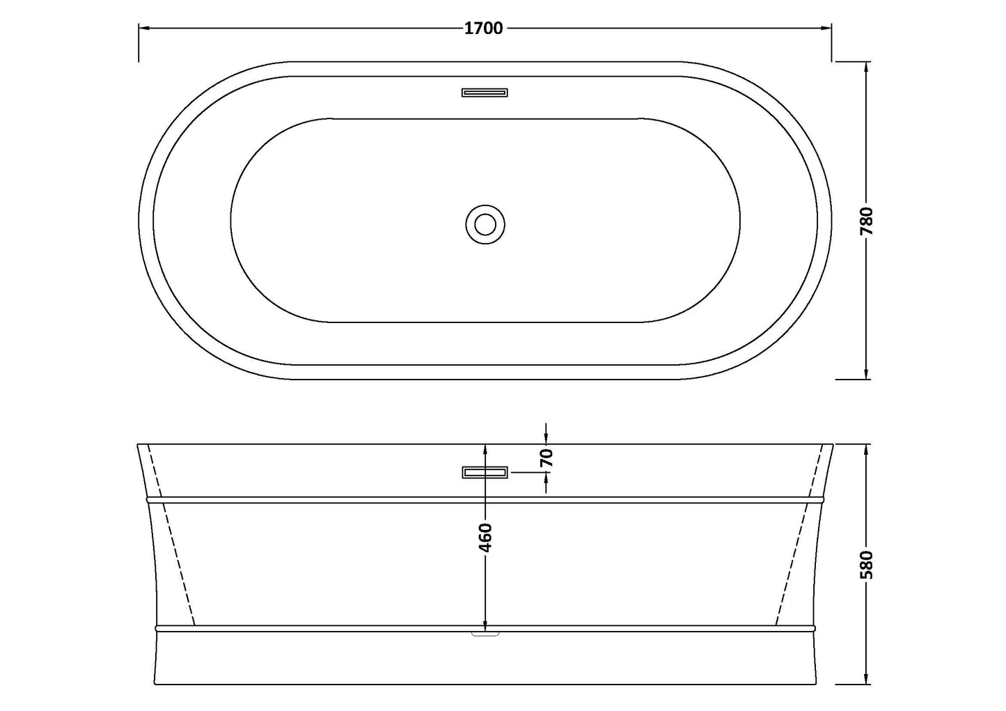 Equinox Oval Freestanding Bath by Nuie