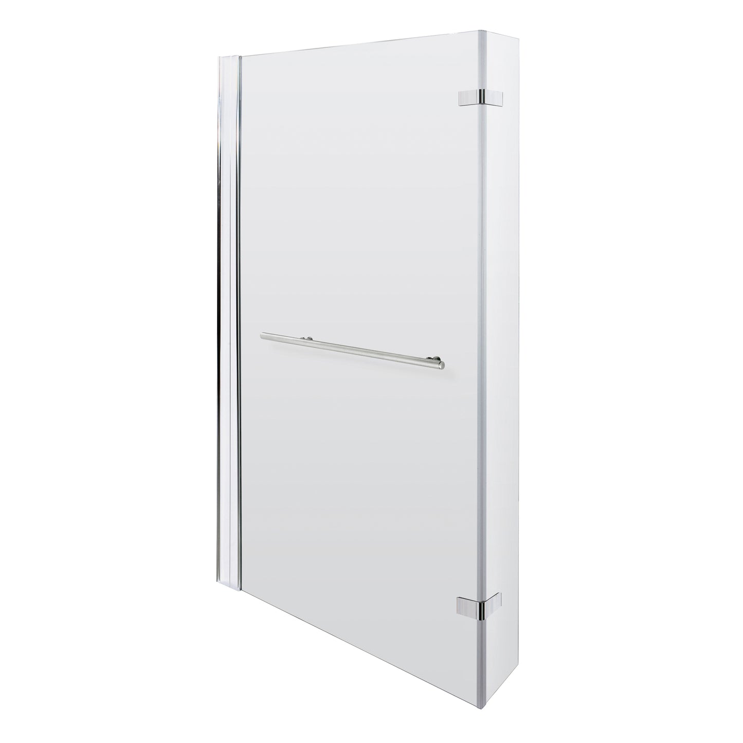 L-Shape Fix Bath Screen with Rail and Hinged Return