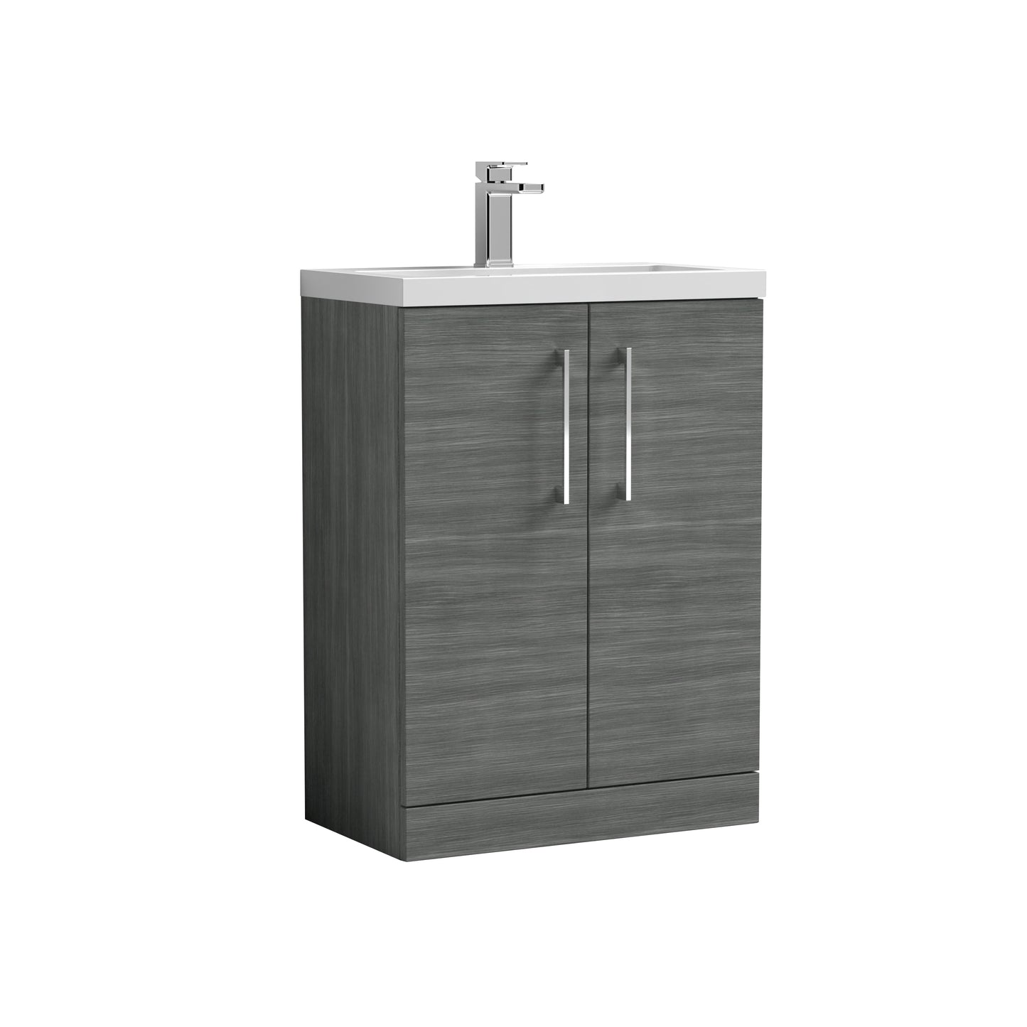 Arno 600mm 2-Door Floor Standing Compact Unit with Polymarble Basin by Nuie