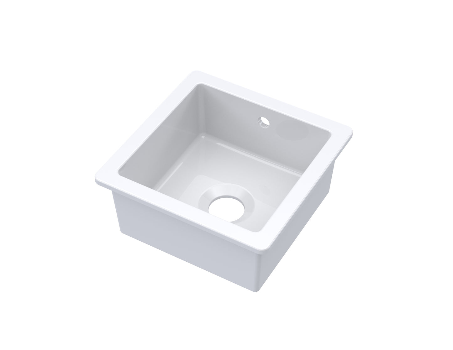 Inset Single Bowl with Overflow 457mm x 457mm x 203mm