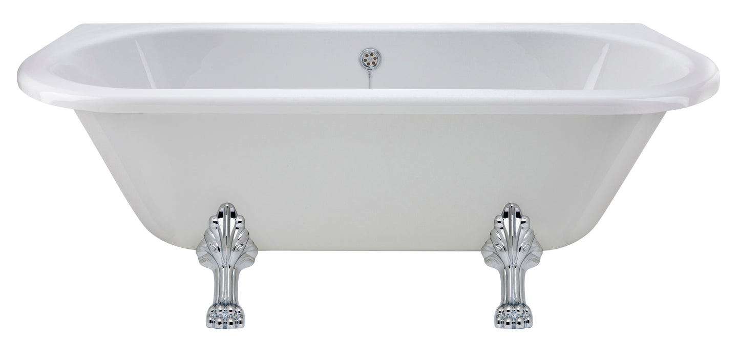 Back to Wall Double Ended Freestanding Bath - Pride Leg Set 1700mm