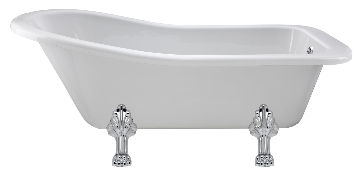 Hudson Reed Brockley 1690mm x 730mm Slipper Freestanding Bath With Leg Set