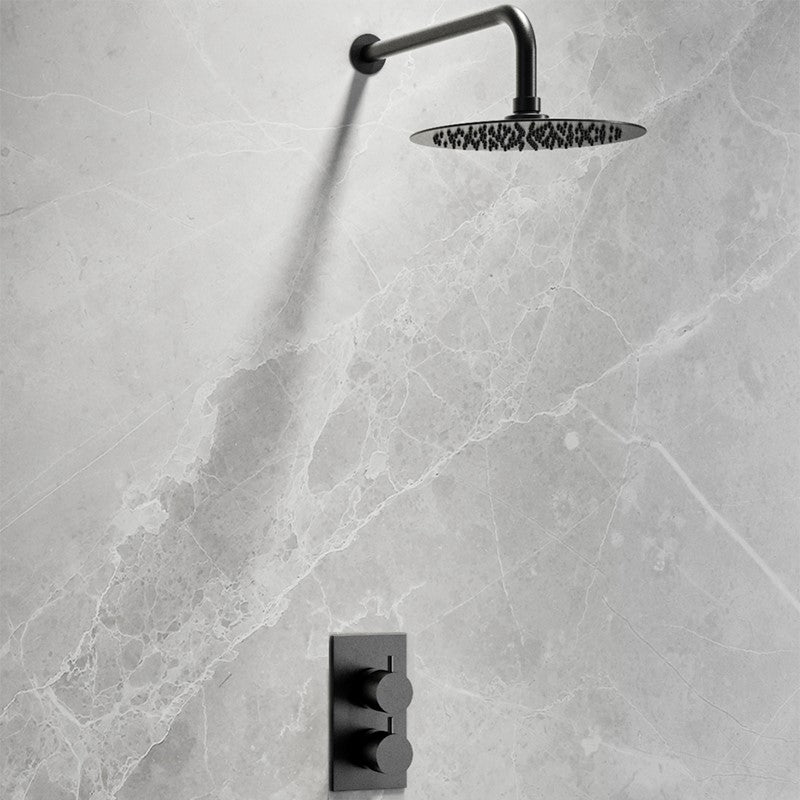 Black Round Ultra Thin Shower Head (SY-SHE2525BK)