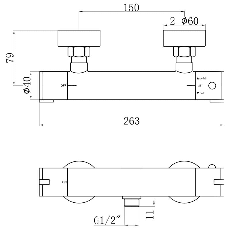 Round Thermostatic Shower Valve (SY-VM93BB)