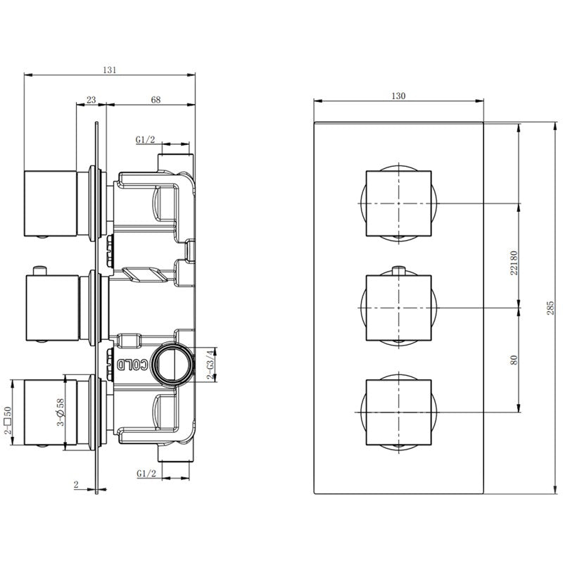 Synergy Dee Concealed Shower Set (SY-CVQ11 & SY-SA02 & SY-SHD2020 & SY-SR34 & SY-WE02)