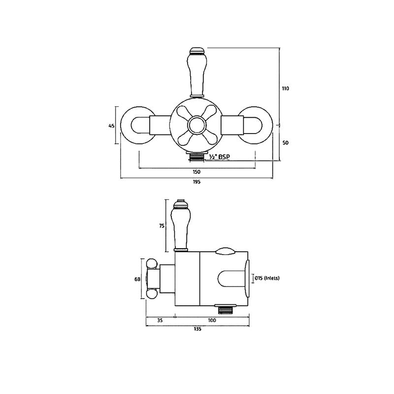 Exposed Chrome Thermostatic Valve (SY-W79)