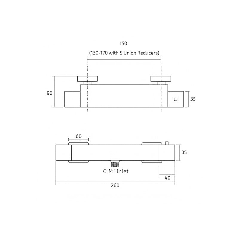 Square Thermostatic Shower Valve (SY-VM90K)