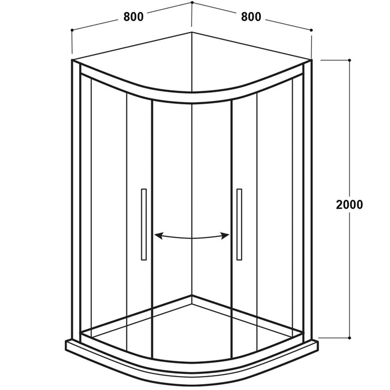 Vodas 8 2 Door Quadrant Framed Shower Enclosure by Synergy