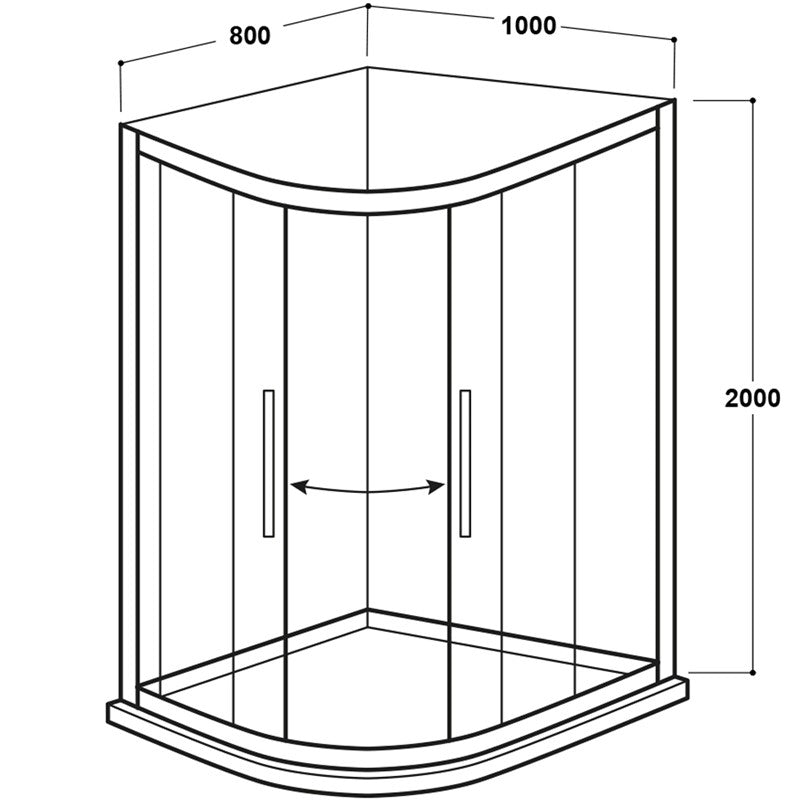 Vodas 8 2 Door Offset Quadrant Framed Shower Enclosure by Synergy