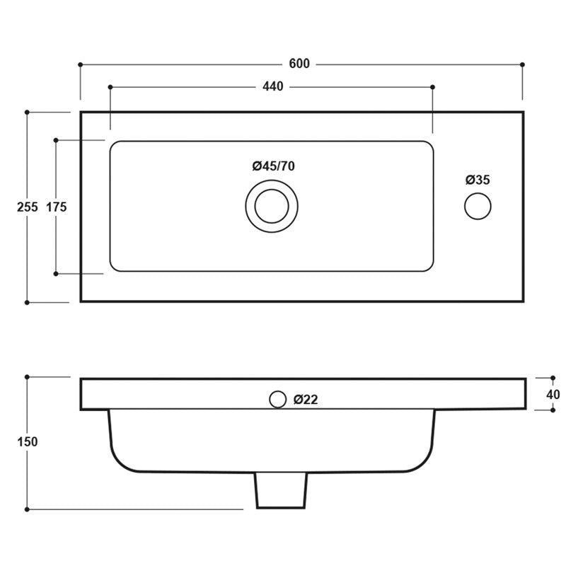Synergy Blend 600Mm Compact Floor Vanity Unit Basin (SY-BLE60CVMG & SY-BLE60CBSN)