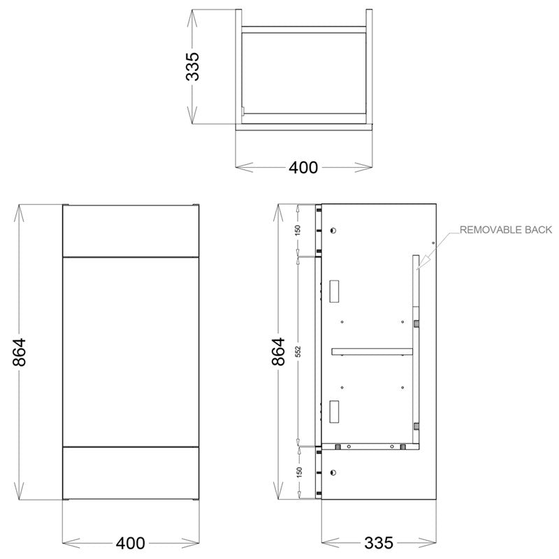 Synergy Blend 400Mm Full Depth Base Unit (SY-BLE40BUFDMW & SY-BLE10FDCG)