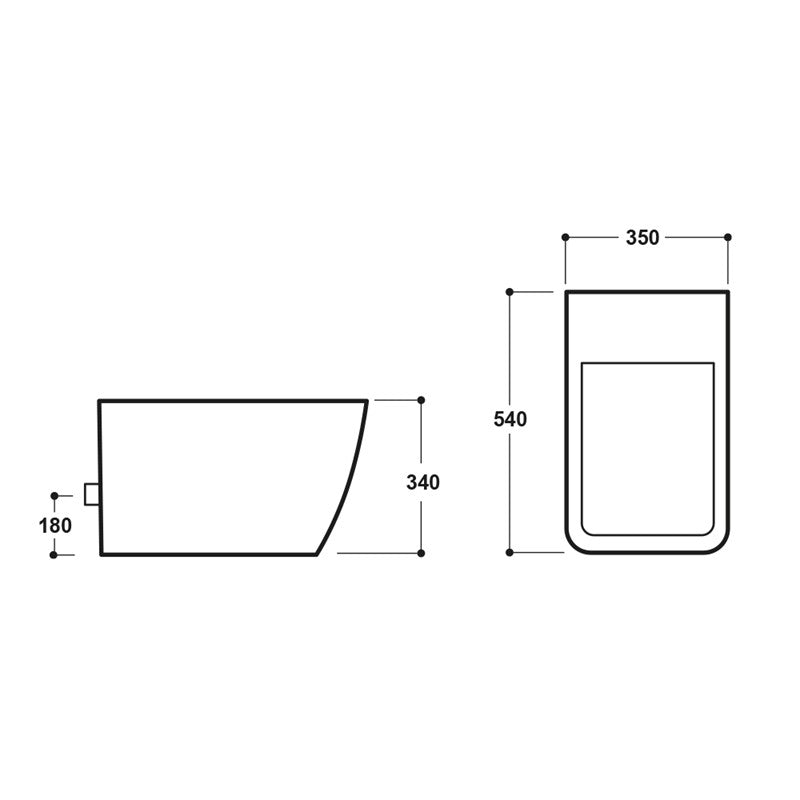 Synergy Versa 340Mm Rimless Wall Hung Toilet (SY-VER07 & SY-VER15 & ARL-CYCWHF1000)