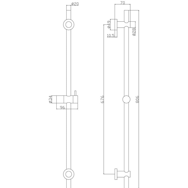 Brushed Brass Slide Rail Sets (SY-SR02BB)