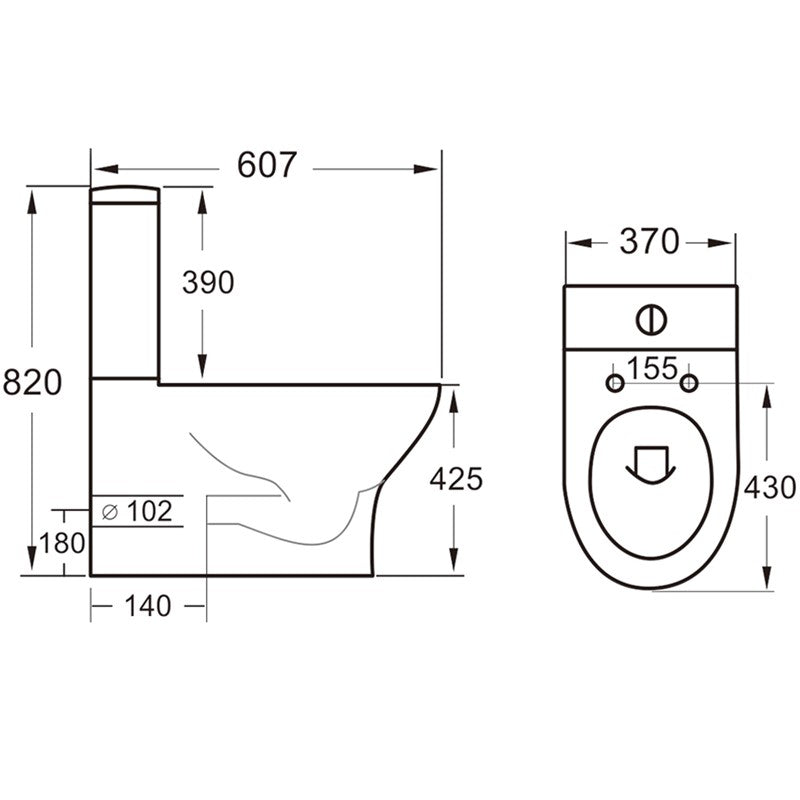 Synergy Fluid 420Mm Back To Wall Rimless Toilet Copy (SY-FLU08)
