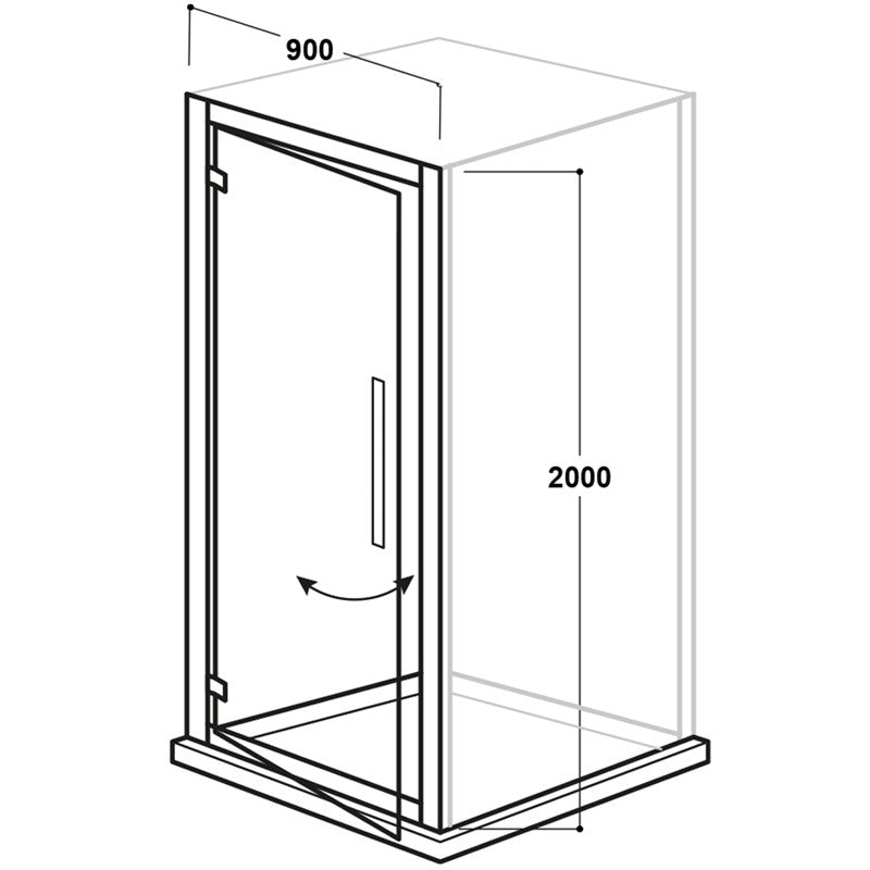 Vodas 8 Hinged Door Framed Shower Enclosure by Synergy