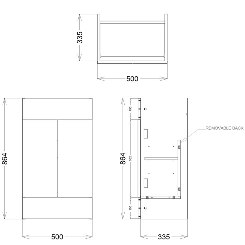 Synergy Blend 400Mm Full Depth Floor Vanity Unit Basin Copy (SY-BLE50FDVMG & SY-BLE50FDBSN)