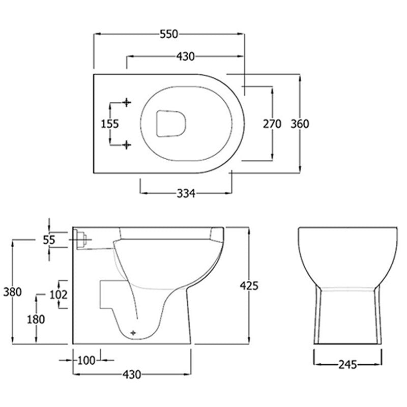 Synergy Tilly Back To Wall Toilet (ARL-CYCDFCIST)