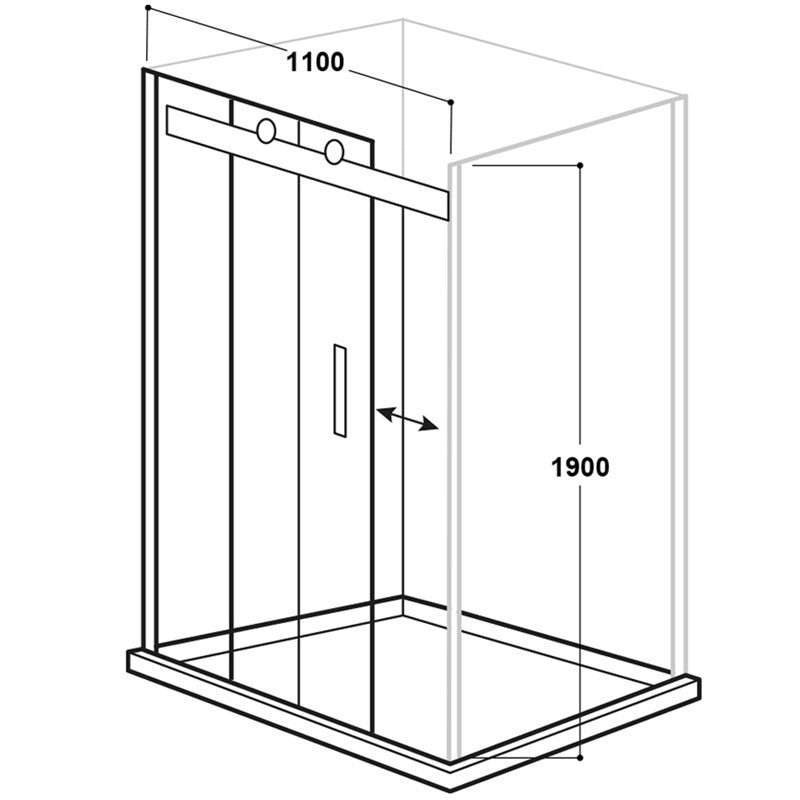 Vodas 8 Sliding Door Frameless Shower Enclosure by Synergy