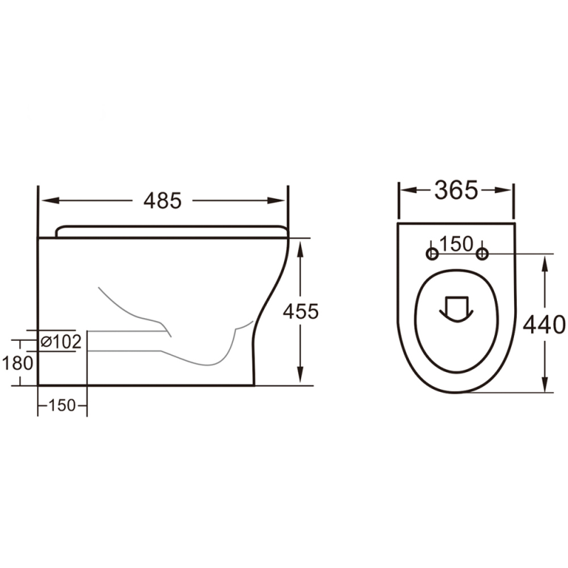 Synergy Fluid Comfort Height 455Mm High Back To Wall Toilet (SY-FLU08)