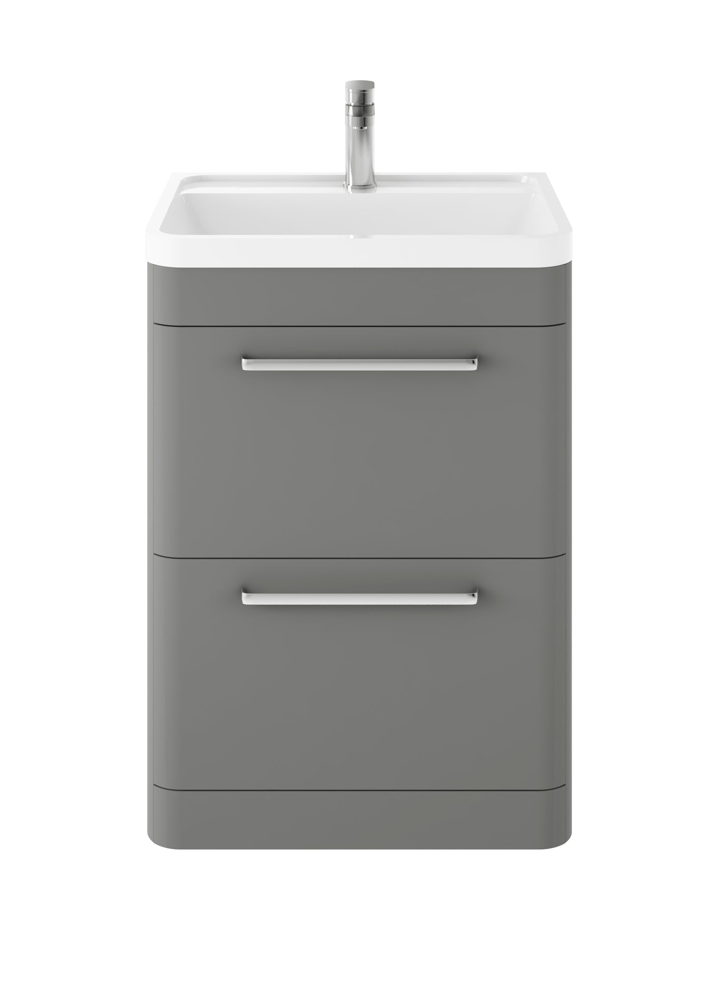 Hudson Reed Solar 600mm Floor Standing 2 Drawer Vanity Unit With Polymarble Basin