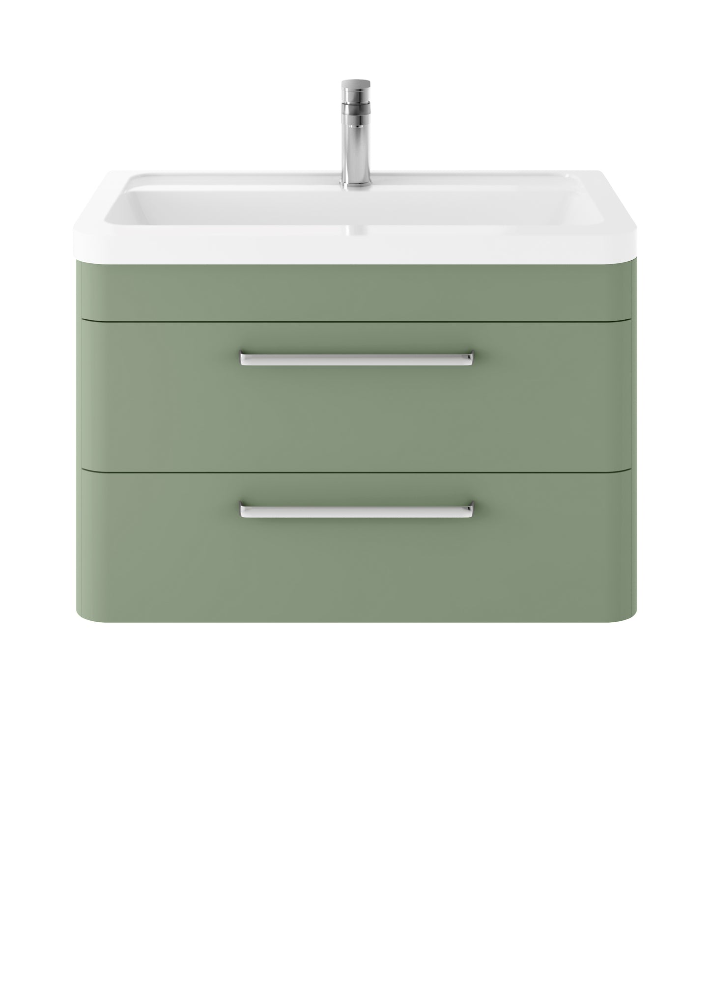 Hudson Reed Solar 800mm Fern Green Wall Hung 2-Drawer Vanity Unit with Ceramic 1 Tap Hole Basin