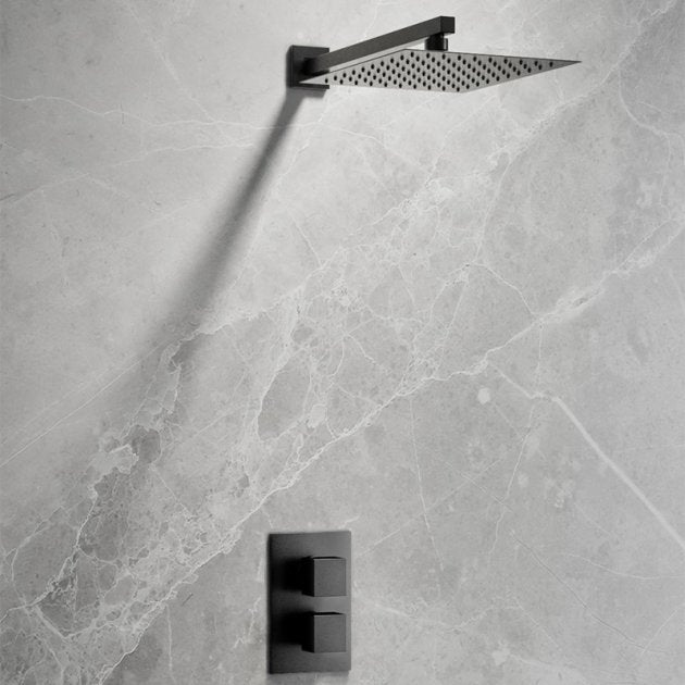 Black Square Ultra Thin Shower Head (SY-SHD2525BK)