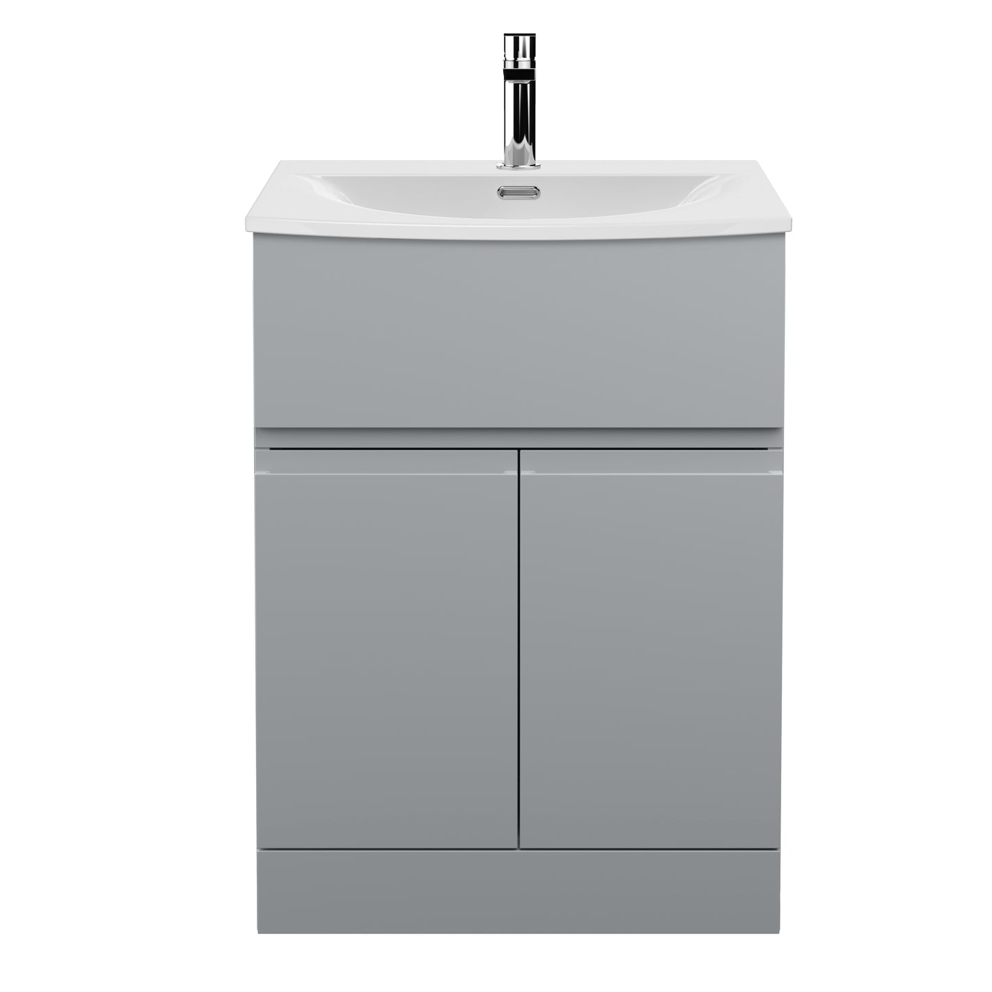Hudson Reed Urban 600mm Floor Standing 2 Door 1 Drawer Vanity Unit with Curved Basin