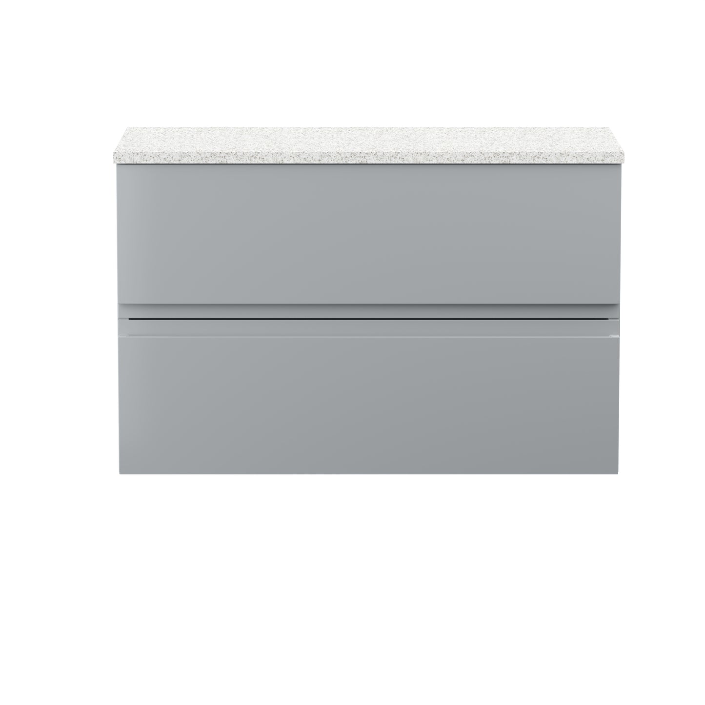 Hudson Reed Urban 800mm Satin Grey Wall Hung 2 Drawer Vanity Unit With Laminate Worktop