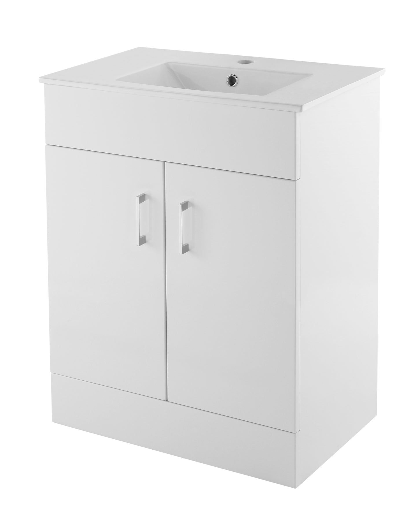 Nuie 600mm Floor Standing 2 Door Vanity Unit with Minimalist Basin